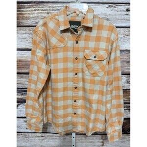 Howler Brothers Harker's Flannel Shirt Orange Plaid Men's Small
